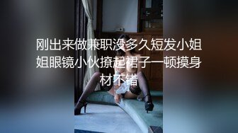 刚出来做兼职没多久短发小姐姐眼镜小伙撩起裙子一顿摸身材不错