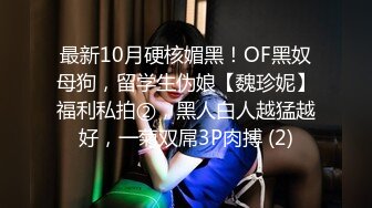 最新10月硬核媚黑！OF黑奴母狗，留学生伪娘【魏珍妮】福利私拍②，黑人白人越猛越好，一菊双屌3P肉搏 (2)