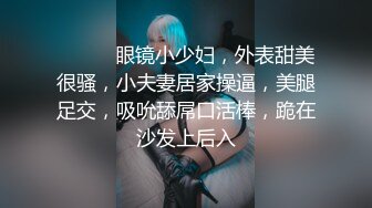 ❤️❤️眼镜小少妇，外表甜美很骚，小夫妻居家操逼，美腿足交，吸吮舔屌口活棒，跪在沙发上后入